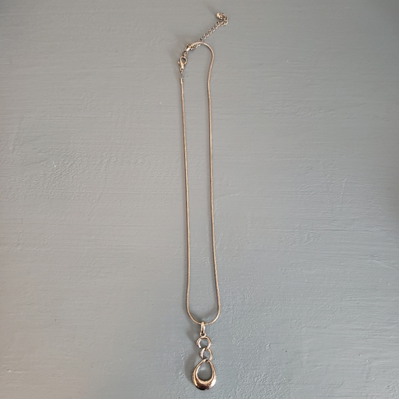 Silver Drop Pendant Necklace - Picture 1 of 2